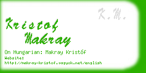 kristof makray business card