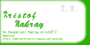 kristof makray business card